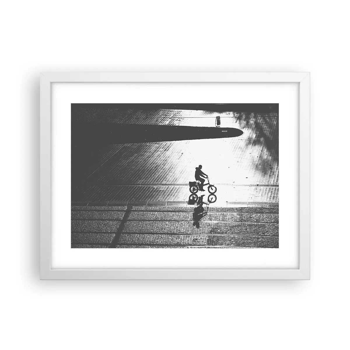 Affisch i vit ram - Rakt fram genom staden - 40x30 cm
