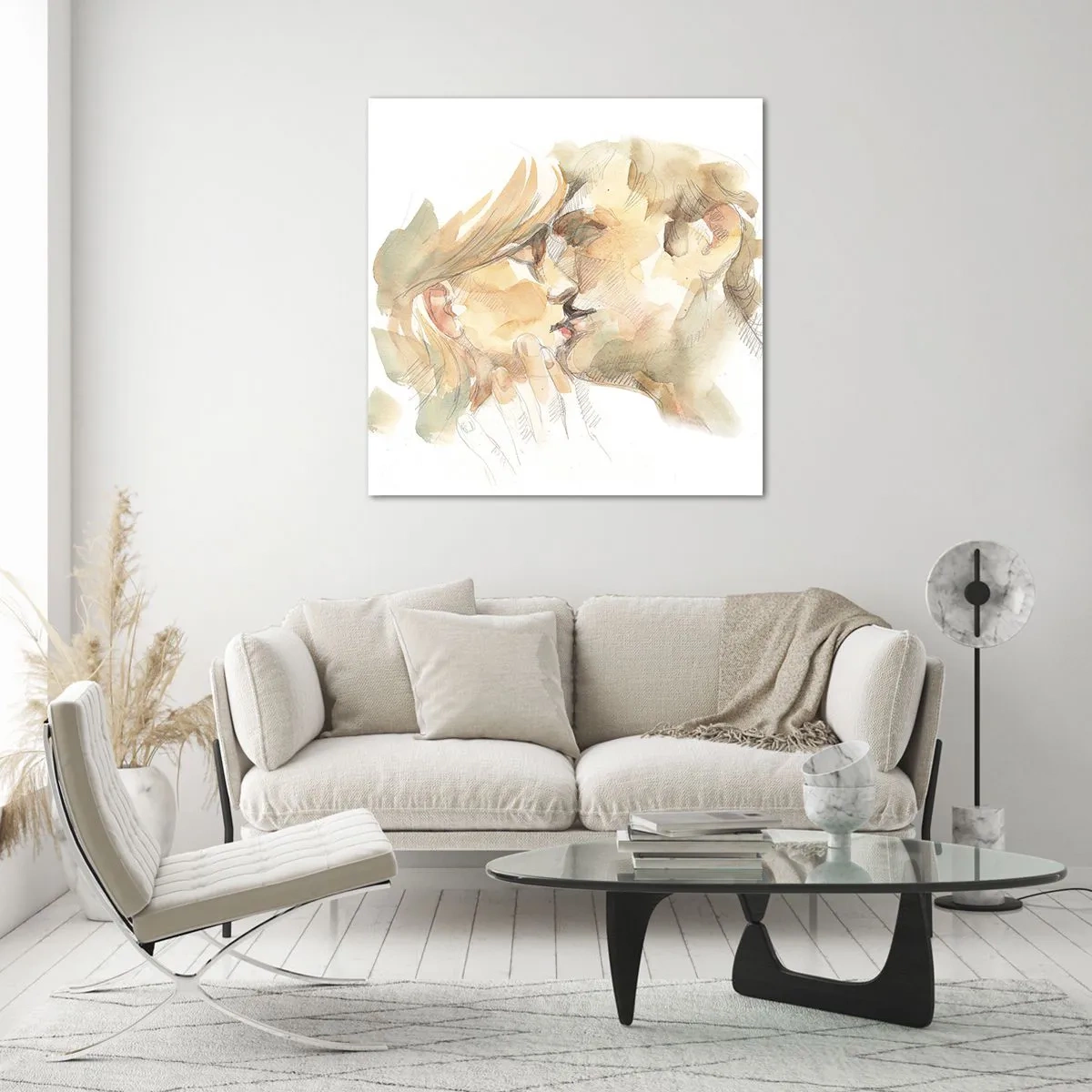 Glastavla - Bild på glas - Upphittad hälft? - 70x70 cm