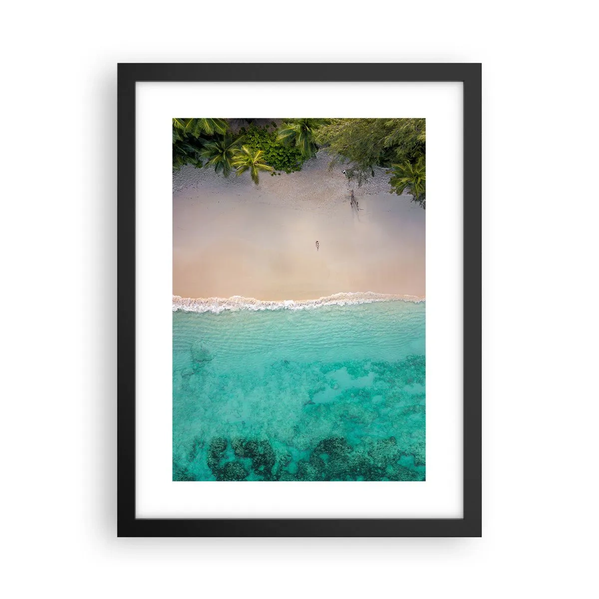 Affisch i svart ram - En strand i paradiset - 30x40 cm