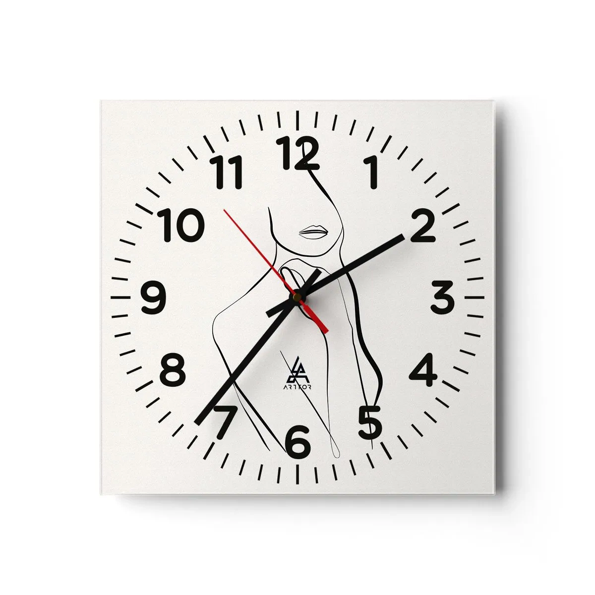 Väggklocka - Klocka på glas - Melankolins våg - 30x30 cm