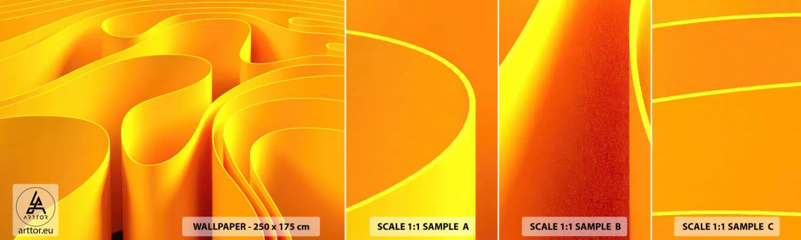 Fototapet Prov Standard Eco - Som solens vågor - 3D, Modern, Rader - 100x30 cm