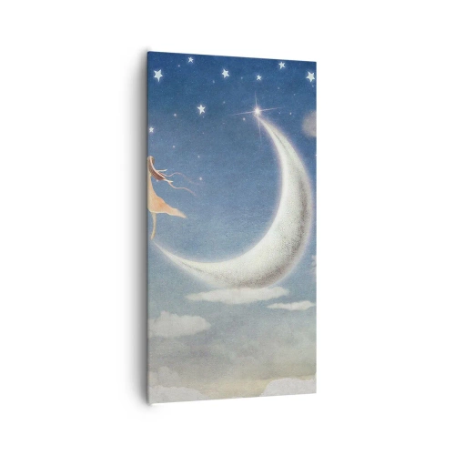 Canvastavla - Bild på duk - Blå friare - 65x120 cm