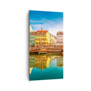 Canvastavla - Bild på duk - Vid spegelklart vatten - 65x120 cm