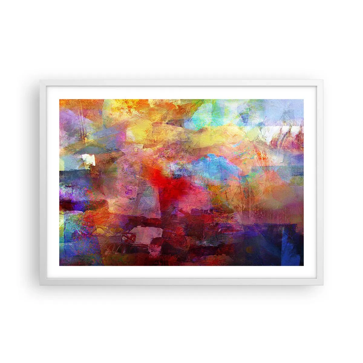 Affisch i vit ram - Titta in i regnbågen - 70x50 cm