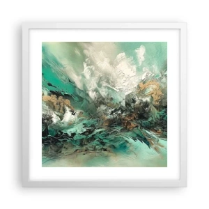 Affisch i vit ram - Smaragdsvart bränna - 40x40 cm