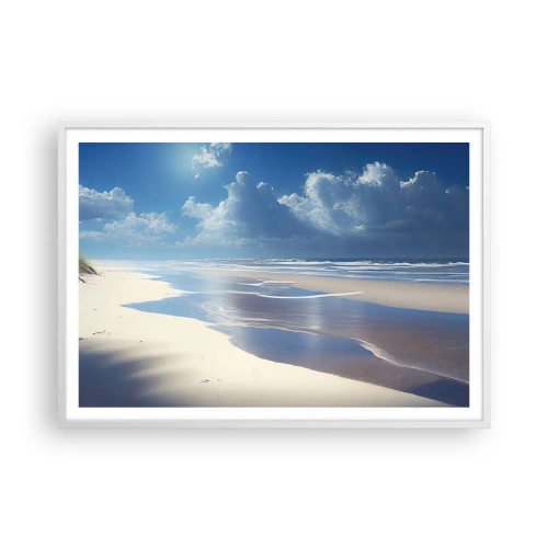 Affisch i vit ram - Semester i paradiset - 100x70 cm