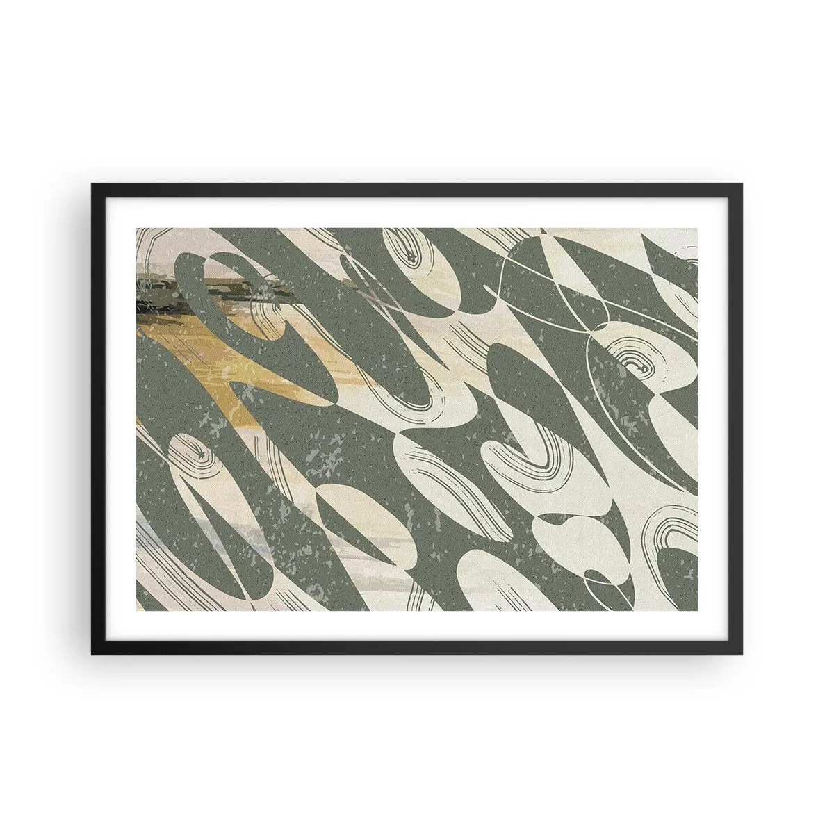 Affisch i svart ram - Rytmisk abstraktion - 70x50 cm