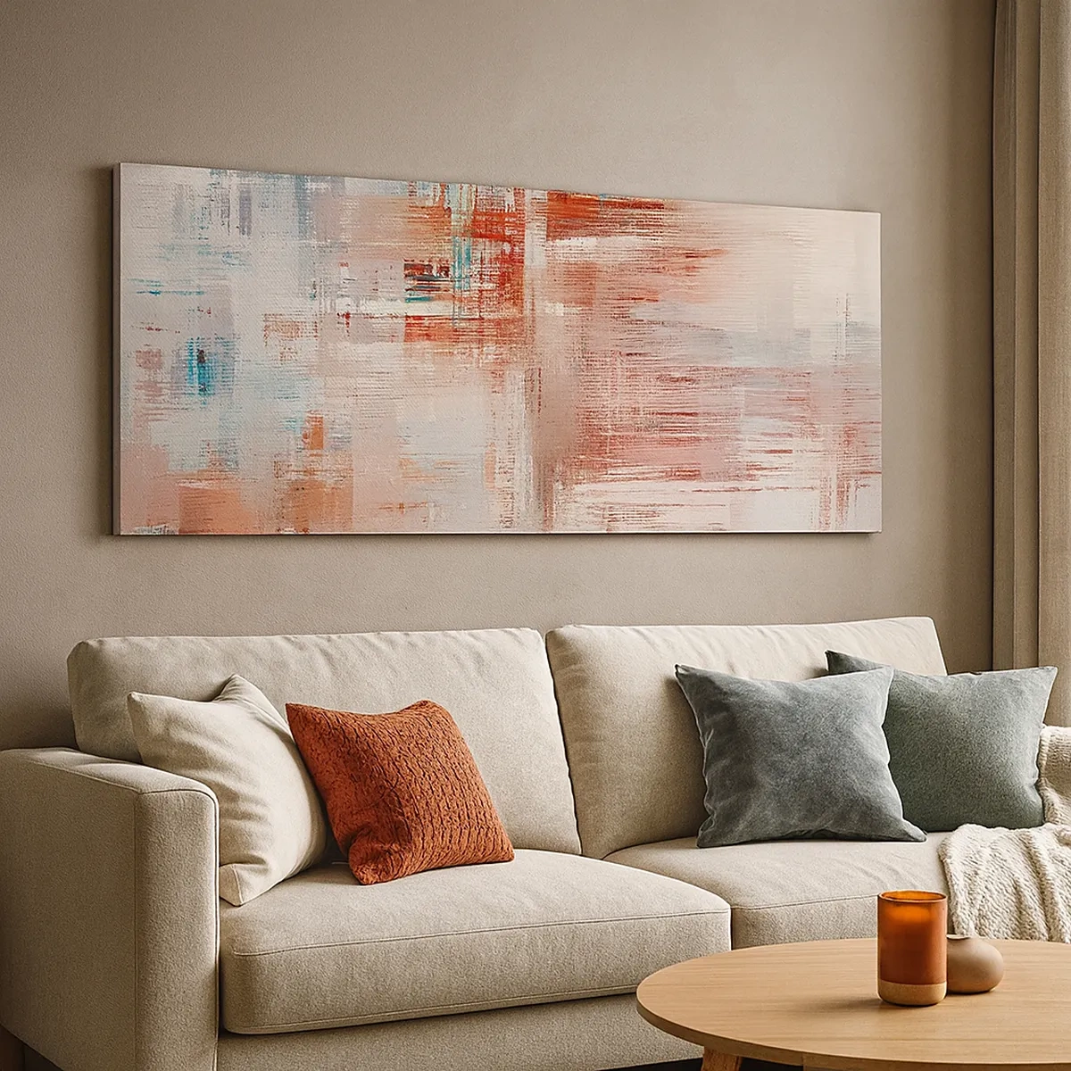 Canvastavla - Bild på duk - Dimmigt. Rosa - 30x30 cm