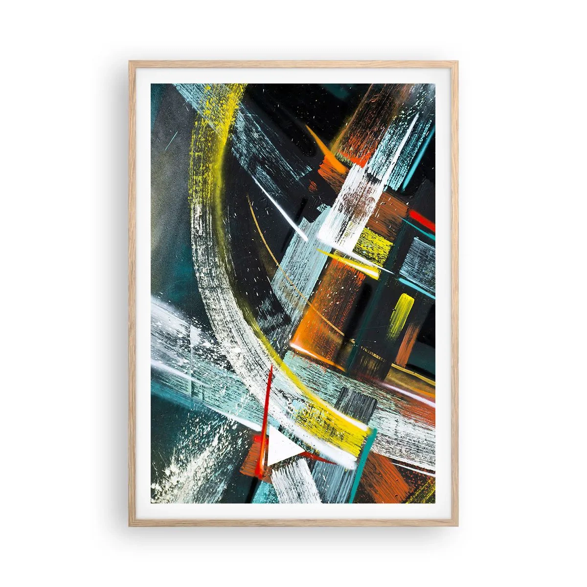 Affisch i ram av ljusek - Rörelsens energi - 70x100 cm
