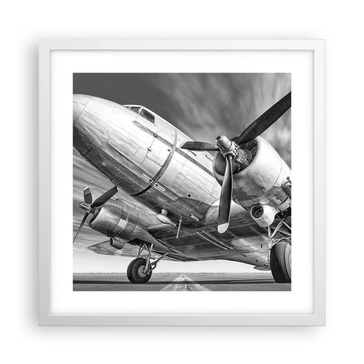 Affisch i vit ram - Alltid flygklart - 40x40 cm