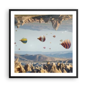 Affisch i svart ram - Här är allt möjligt - 60x60 cm