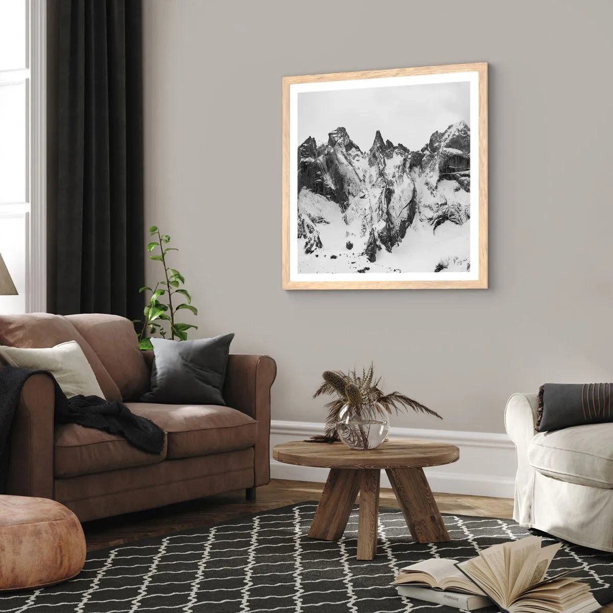 Affisch i ram av ljusek - Granitfarlig bergsrygg - 50x50 cm