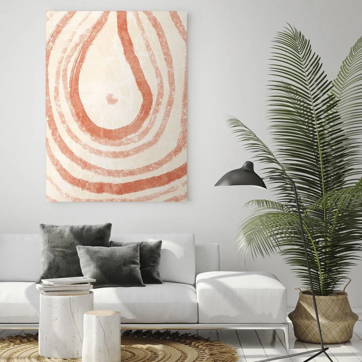 Glastavla - Bild på glas - Korallringar - komposition - 80x120 cm