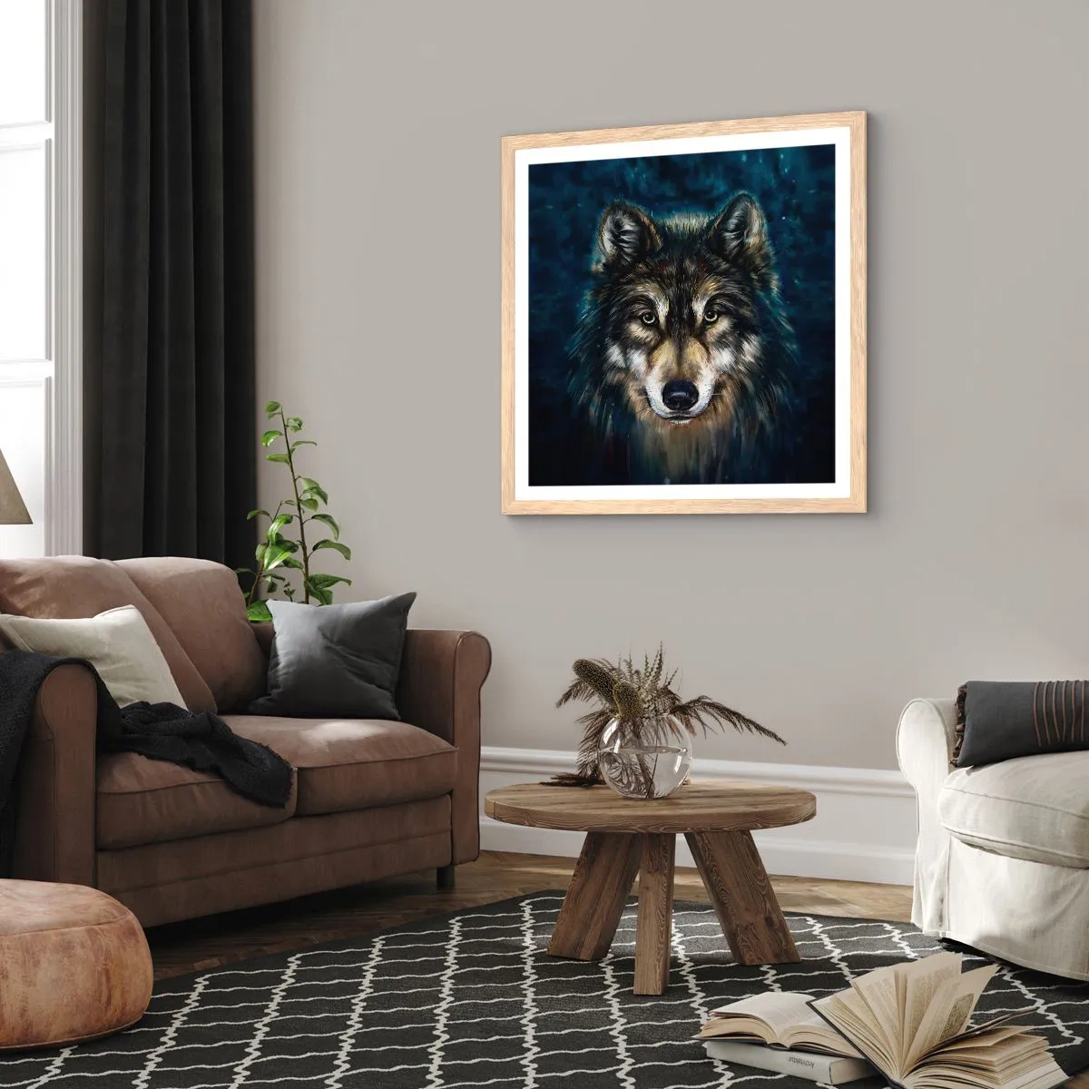 Affisch i ram av ljusek - Alfa? Och omega - 50x50 cm