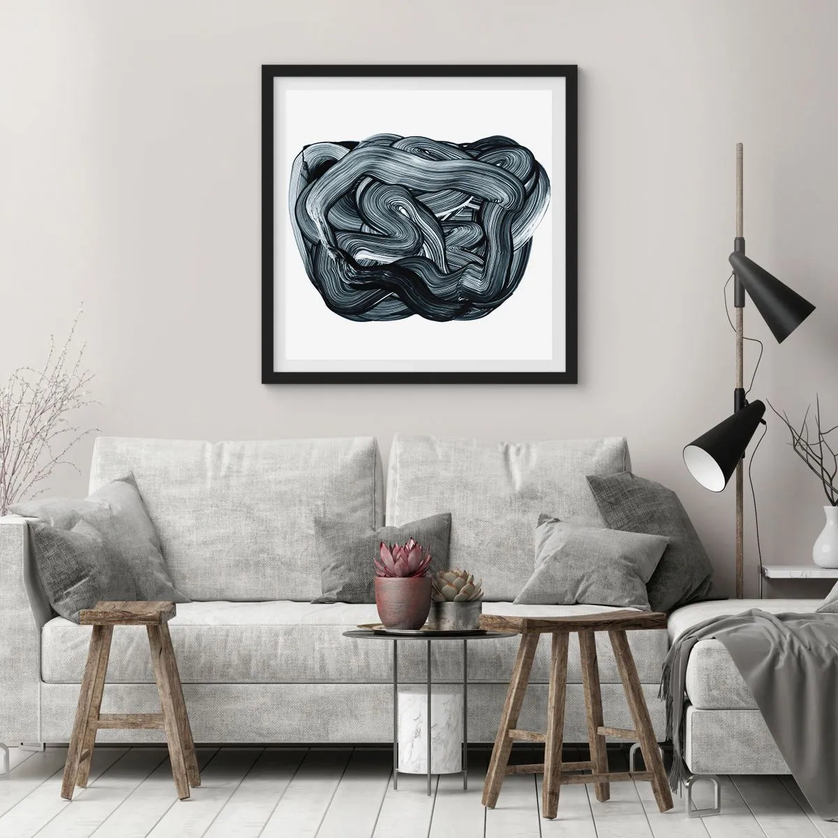 Affisch i svart ram - Det är inte så enkelt - 50x50 cm