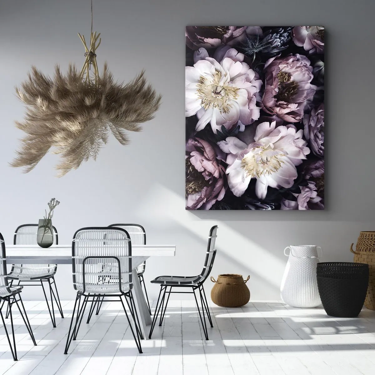 Canvastavla - Bild på duk - En bukett i gammal stil - 45x80 cm