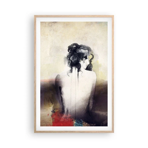 Affisch i ram av ljusek - Moderata linjer, ovala former - 61x91 cm