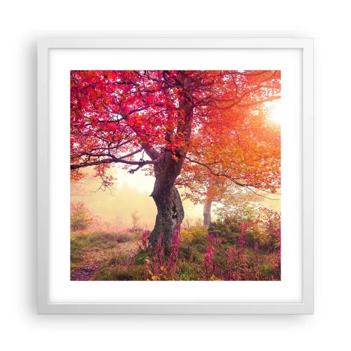 Affisch i vit ram - Våldsam blommande - 40x40 cm