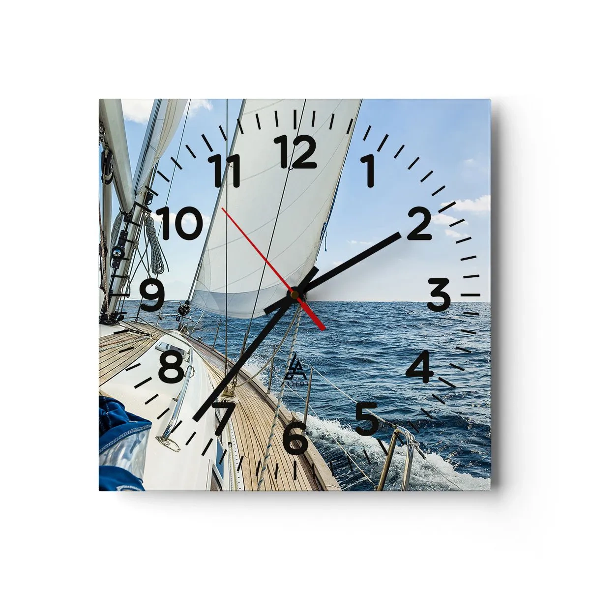 Väggklocka - Klocka på glas - Heja äventyret - 30x30 cm