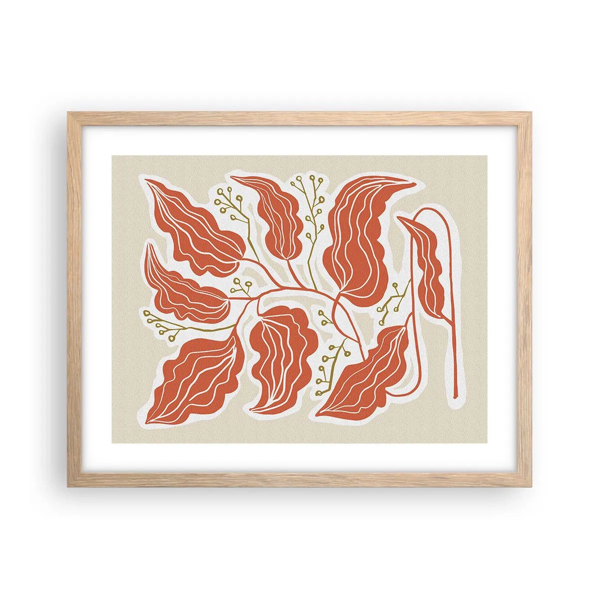 Affisch i ram av ljusek - Folkligt och naturligt - 50x40 cm