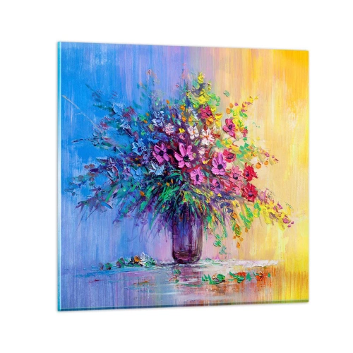 Glastavla - Bild på glas - Sommarängens gåva - 40x40 cm