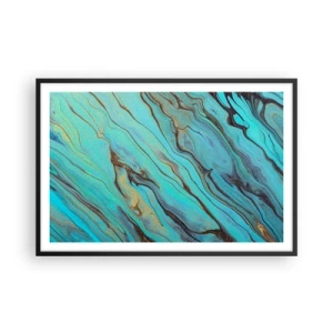 Affisch i svart ram - Turkost tidvatten - 91x61 cm