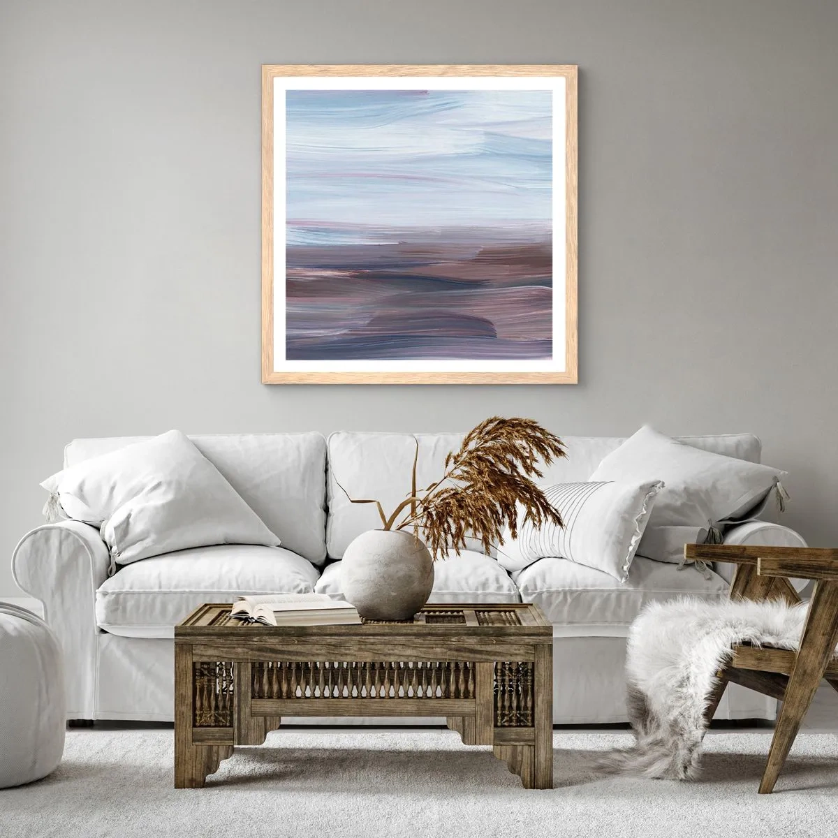 Affisch i ram av ljusek - Element: vatten - 50x50 cm