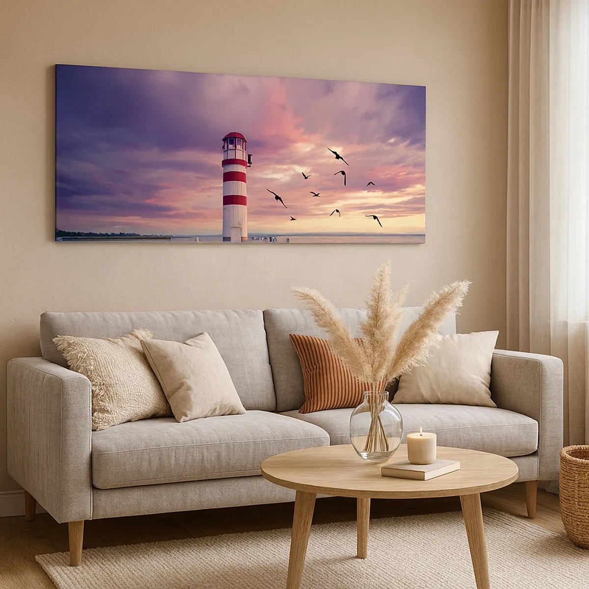 Canvastavla - Bild på duk - Dags att bege sig till hamnen - 30x30 cm