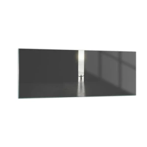 Glastavla - Bild på glas - Ett steg mot den ljusa framtiden - 140x50 cm