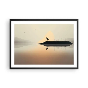 Affisch i svart ram - Herre på sjön - 70x50 cm