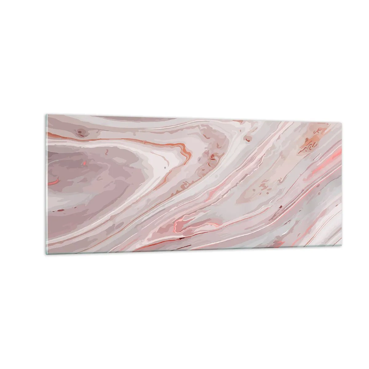 Glastavla - Bild på glas - Flytande rosa - 100x40 cm