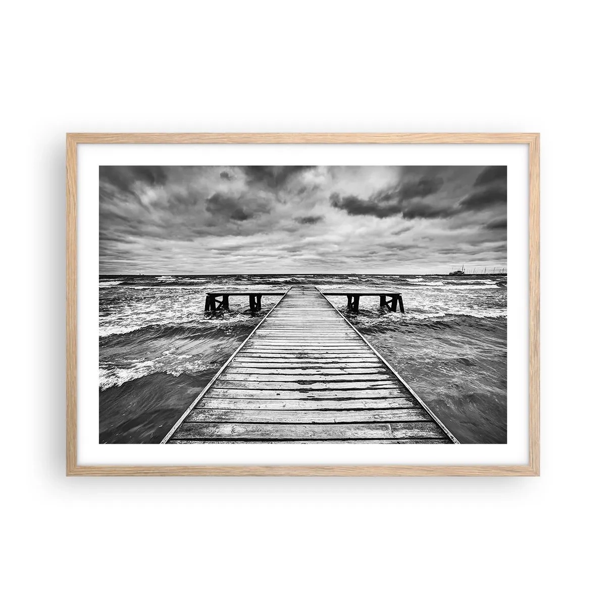 Affisch i ram av ljusek - Jag väntar på vind som blåser bort... - 70x50 cm