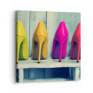 Canvastavla - Bild på duk - En promenad på regnbågen - 30x30 cm