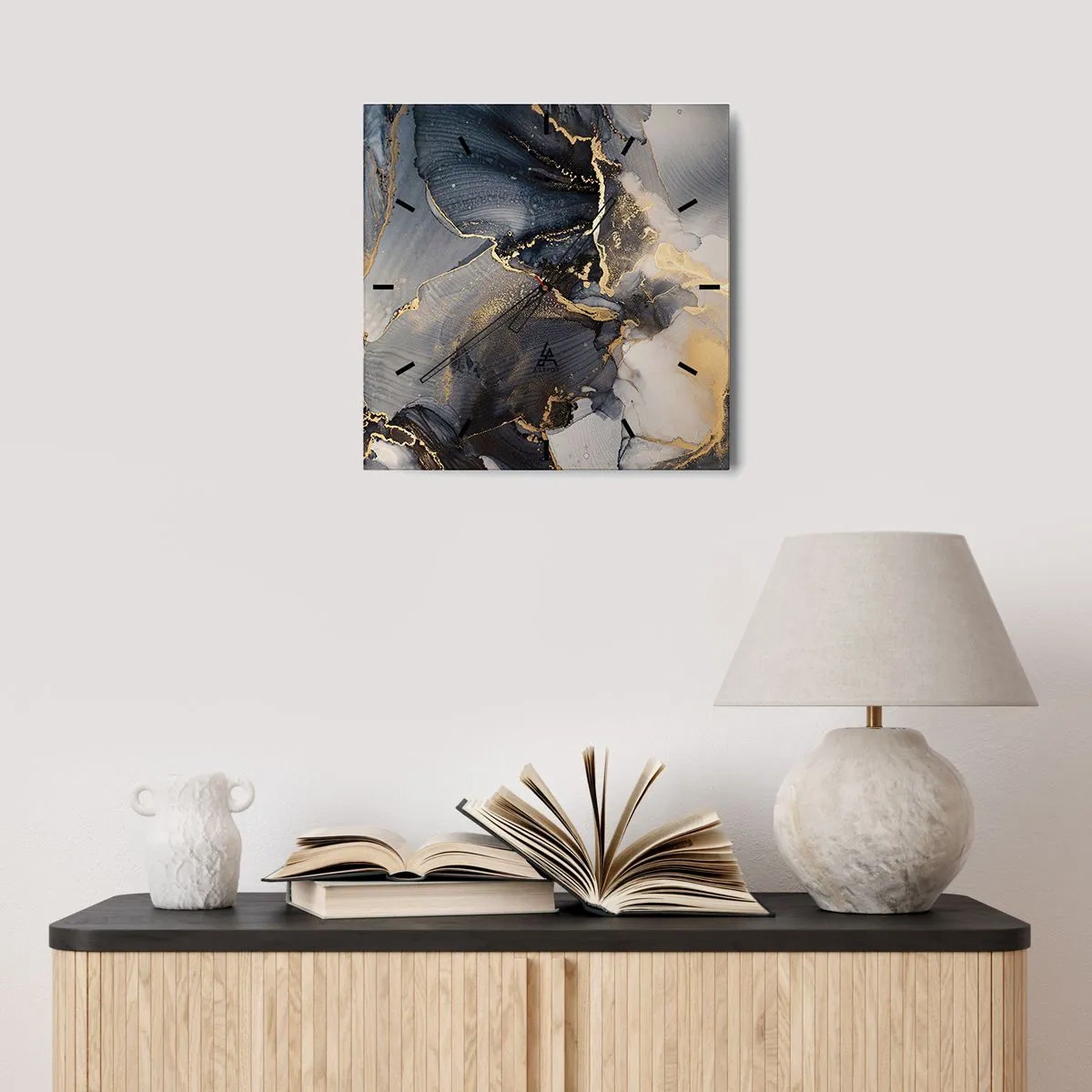 Väggklocka - Klocka på glas - En stens liv - 30x30 cm