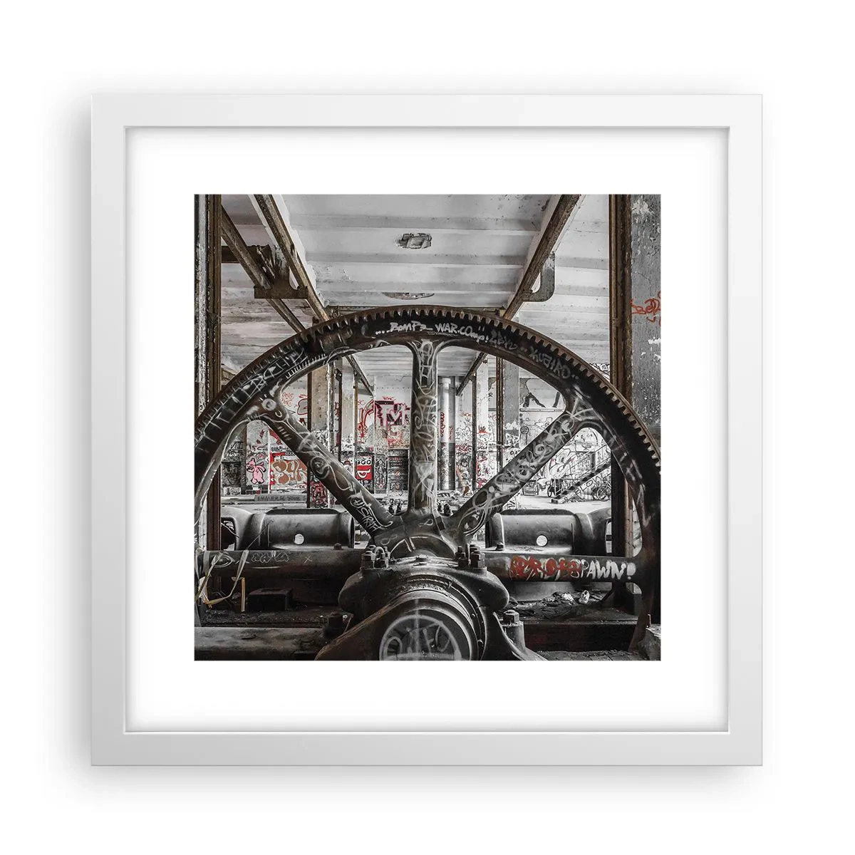 Affisch i vit ram - Fabrikens hemliga liv - 30x30 cm