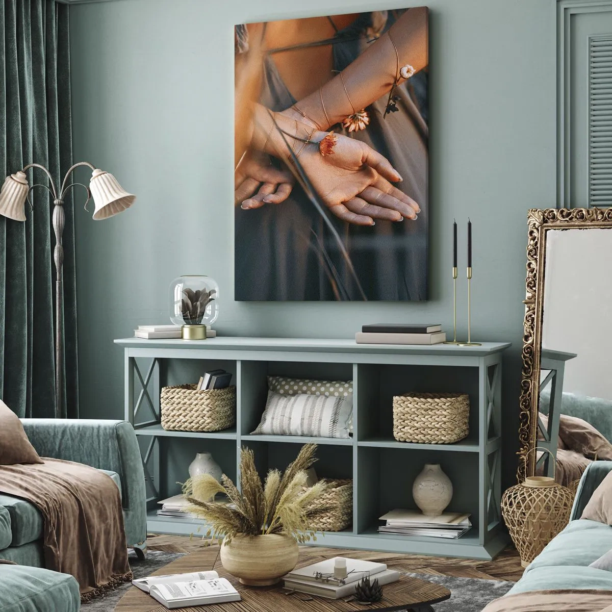 Canvastavla - Bild på duk - Bunden till naturen - 65x120 cm