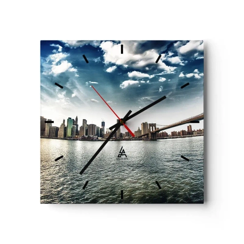 Väggklocka - Klocka på glas - Glasö - 30x30 cm