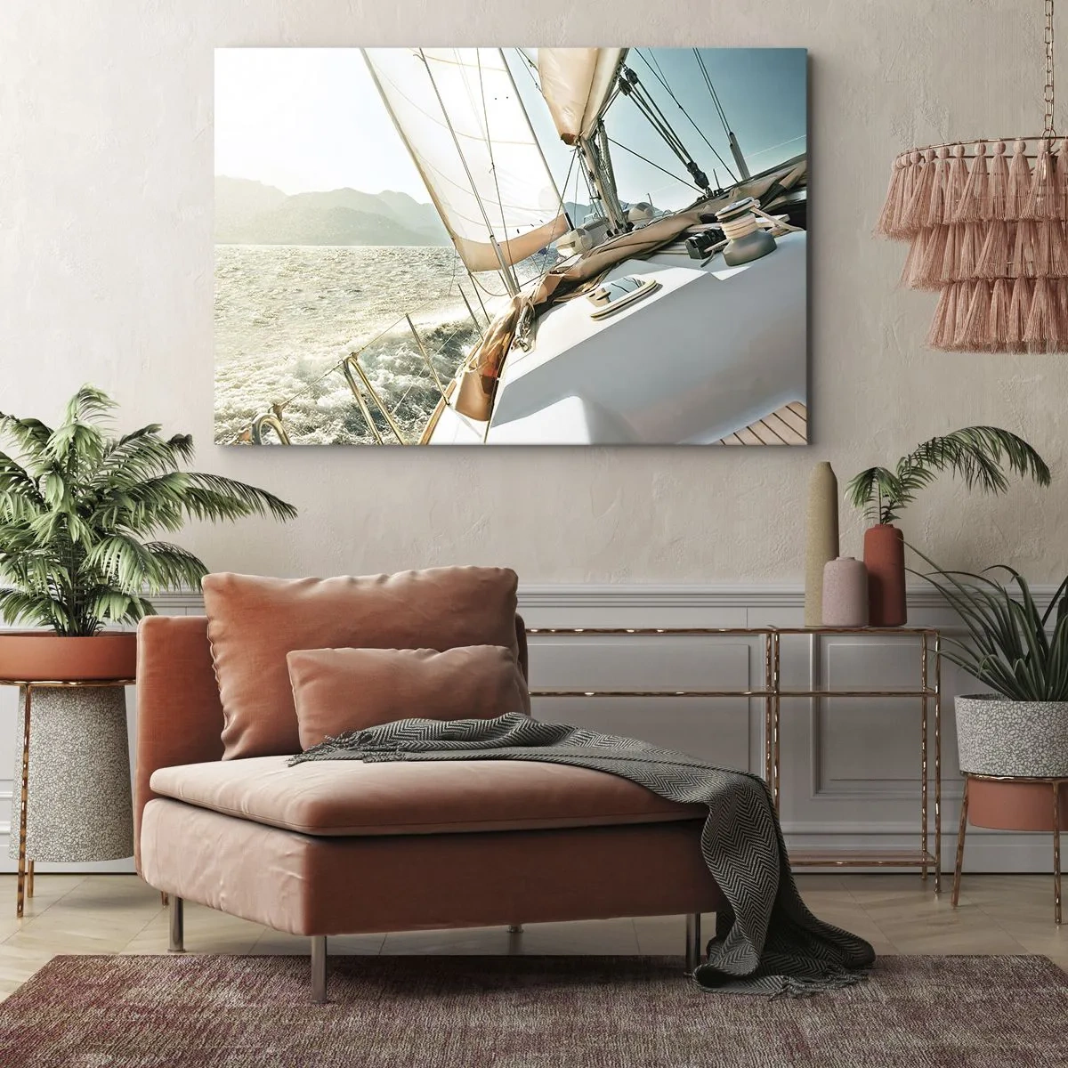 Canvastavla - Bild på duk - Under full segel - 70x50 cm