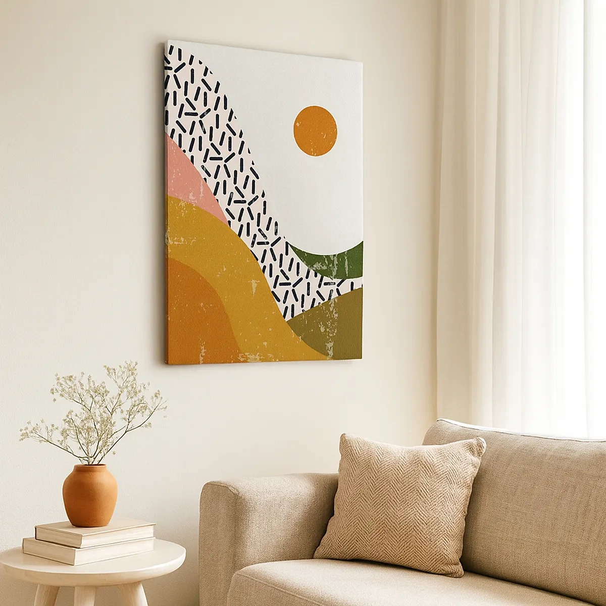 Canvastavla - Bild på duk - Solig abstraktion - 50x70 cm