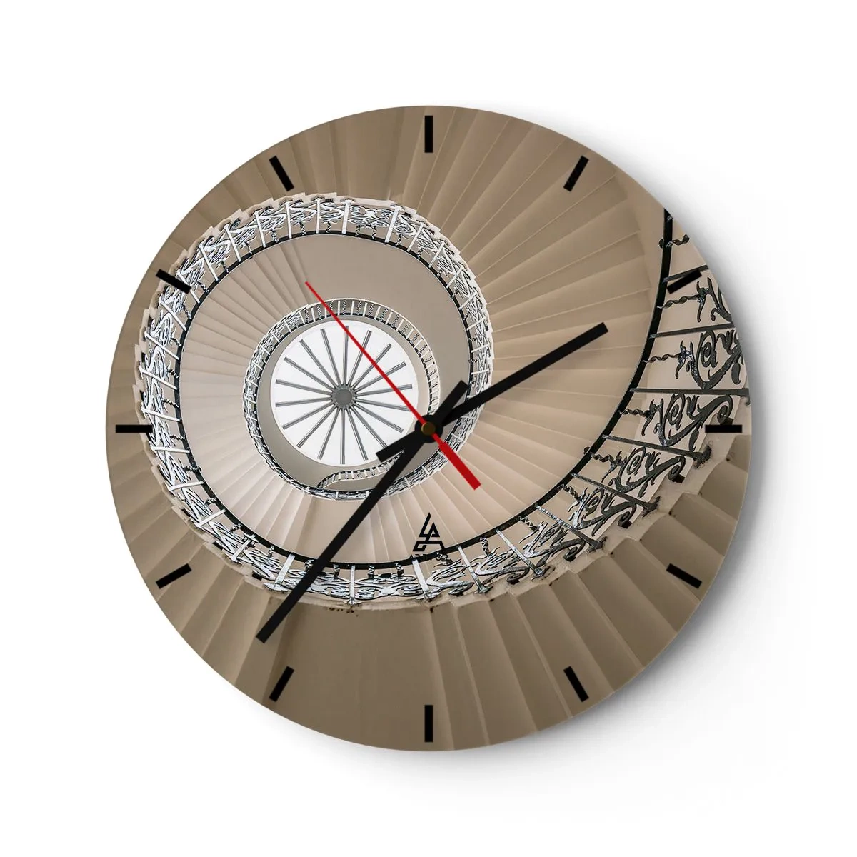 Väggklocka - Klocka på glas - I musslans mitt - 40x40 cm