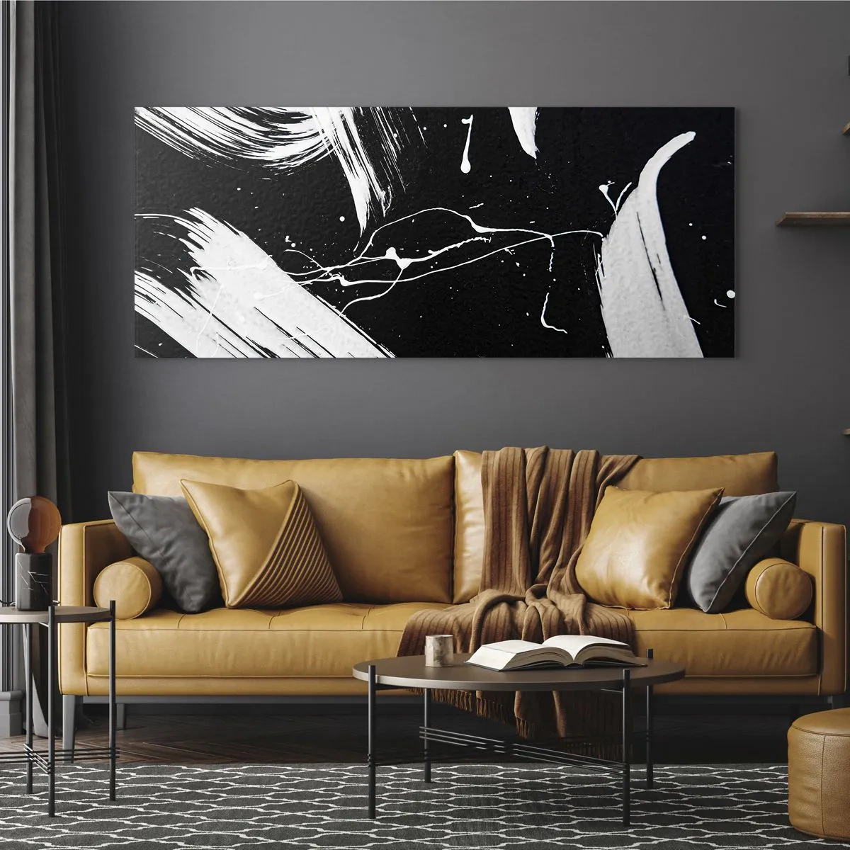 Glastavla - Bild på glas - Bryta mörkret - 120x50 cm