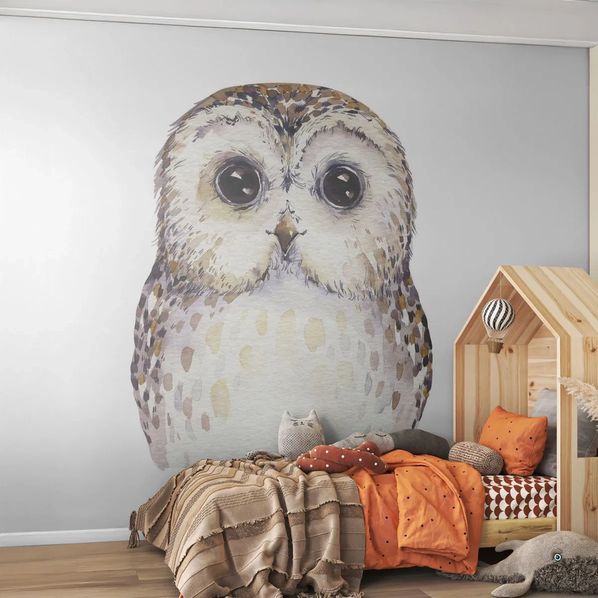 Fototapet Standard Eco - Titta i mina ögon - Uggla, Fågel, Grafik - 400x280 cm