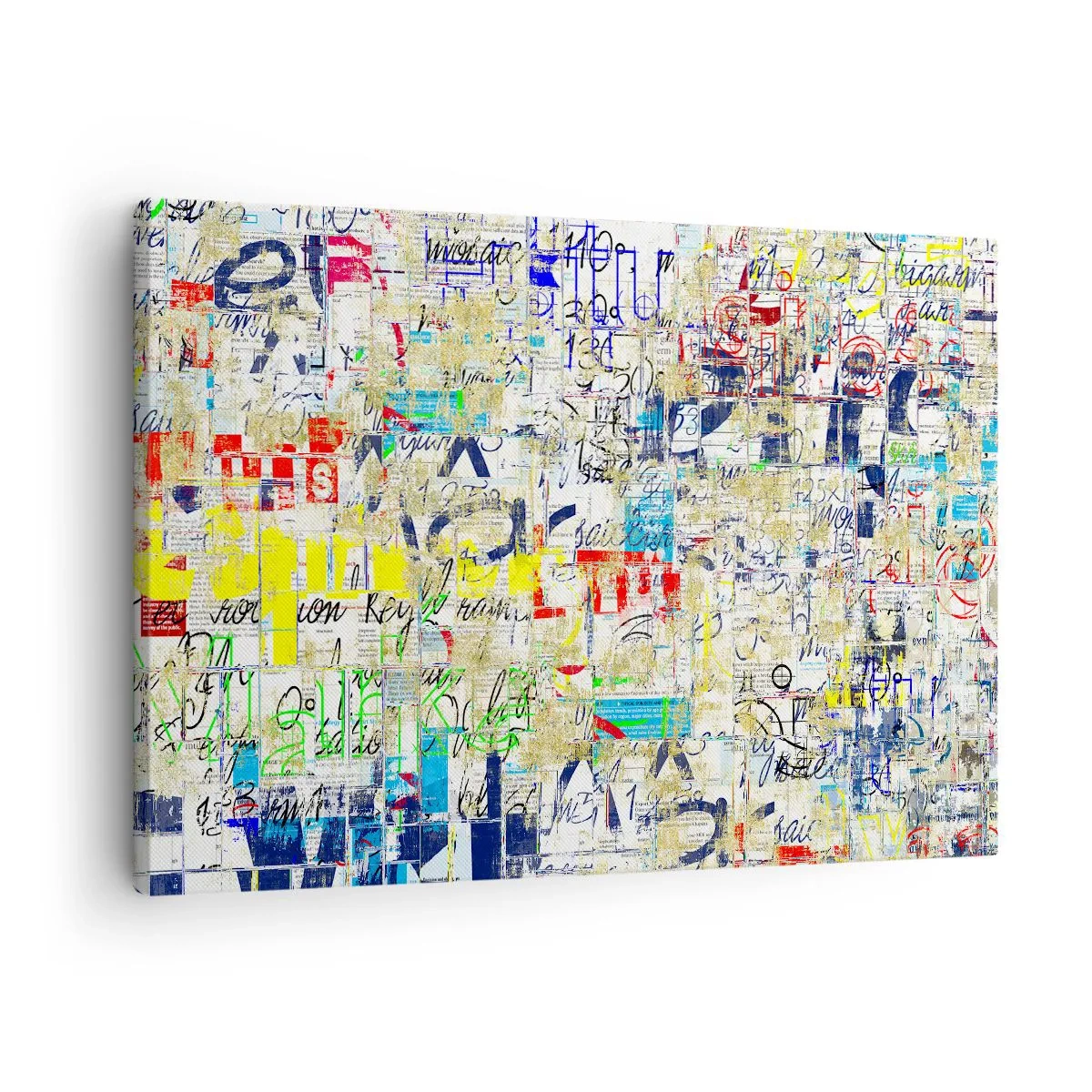 Canvastavla - Bild på duk - Abstrakt graffiti med färgglada inskriptioner och mönster - 70x50cm - Helt enkelt gläder ögonen - Modern väggdekoration för vardagsrum och sovrum ARTTOR