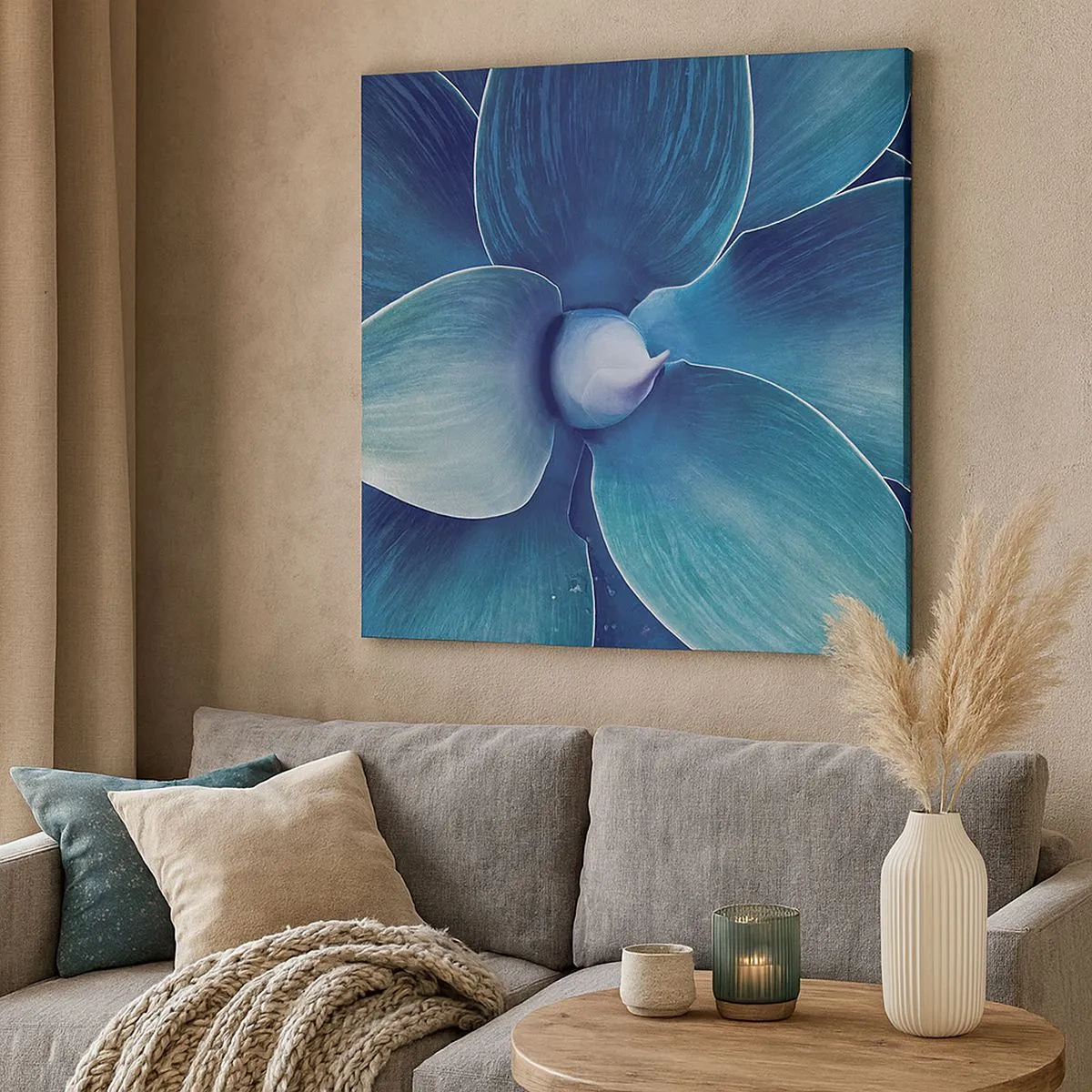 Canvastavla - Bild på duk - Blått från himlen - 30x30 cm