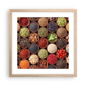 Affisch i ram av ljusek - Världens alla smaker - 40x40 cm