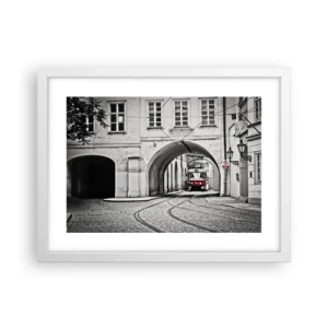 Affisch i vit ram - Genom stadens labyrint - 40x30 cm