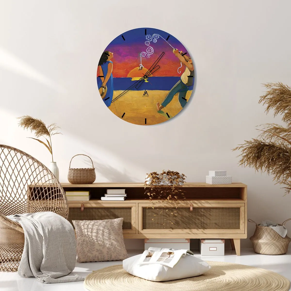 Väggklocka - Klocka på glas - Mer än en stjärna från himlen - 40x40 cm