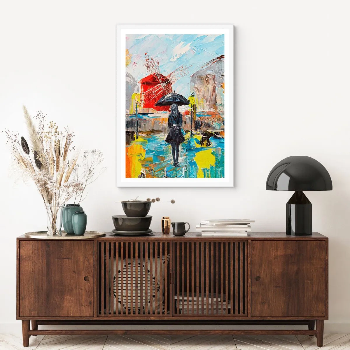 Affisch i vit ram - Parislegender - 50x70 cm