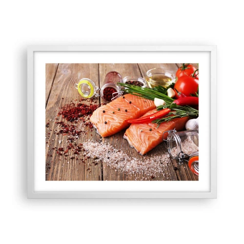 Affisch i vit ram - Norskt äventyr i köket - 50x40 cm