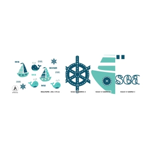 Provbit av självhäftande fototapet Deluxe Sticker - Genom sjöar och hav - För barn, Nautisk, Segelbåt - 100x30 cm